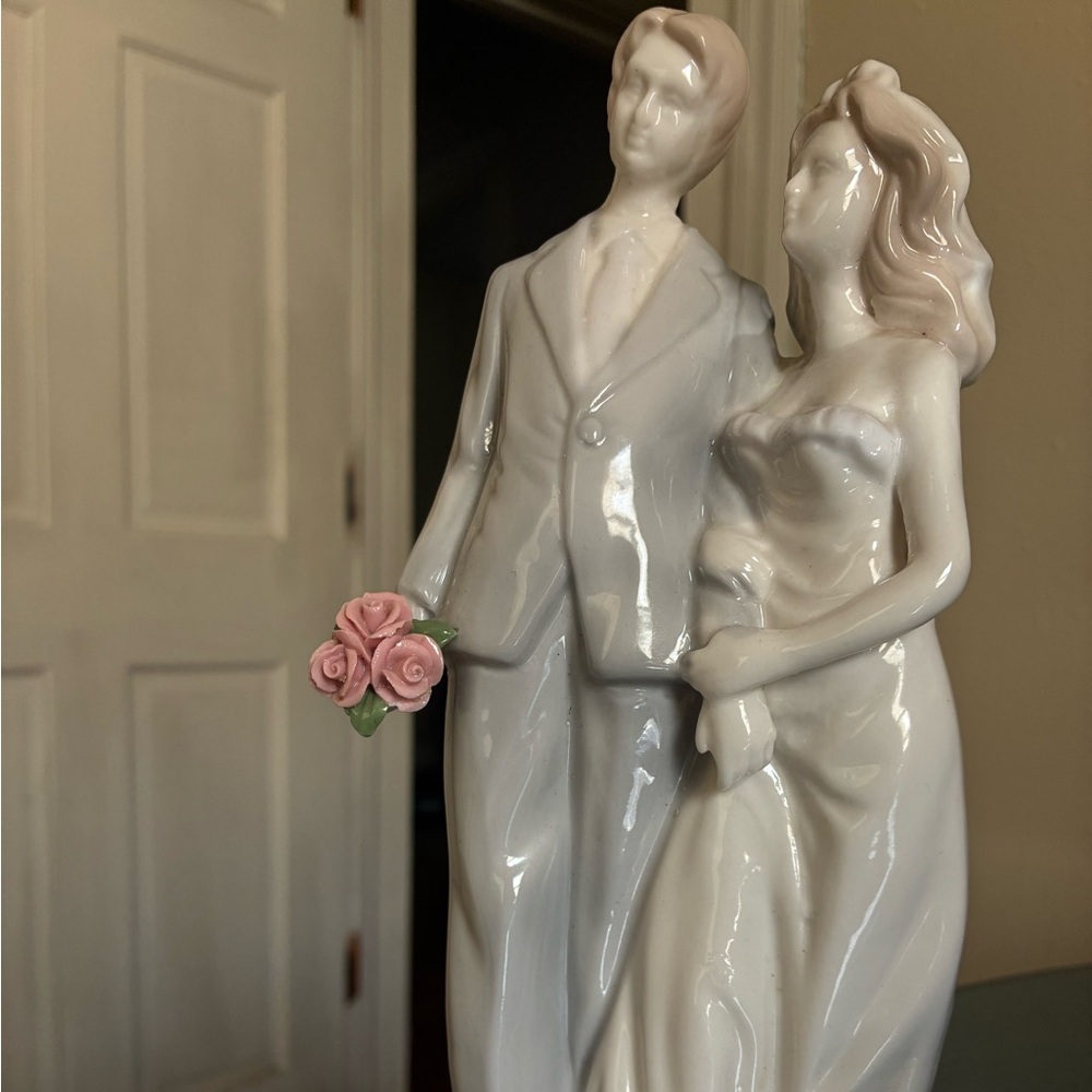 Elegant Ceramic Bride and Groom Figurine